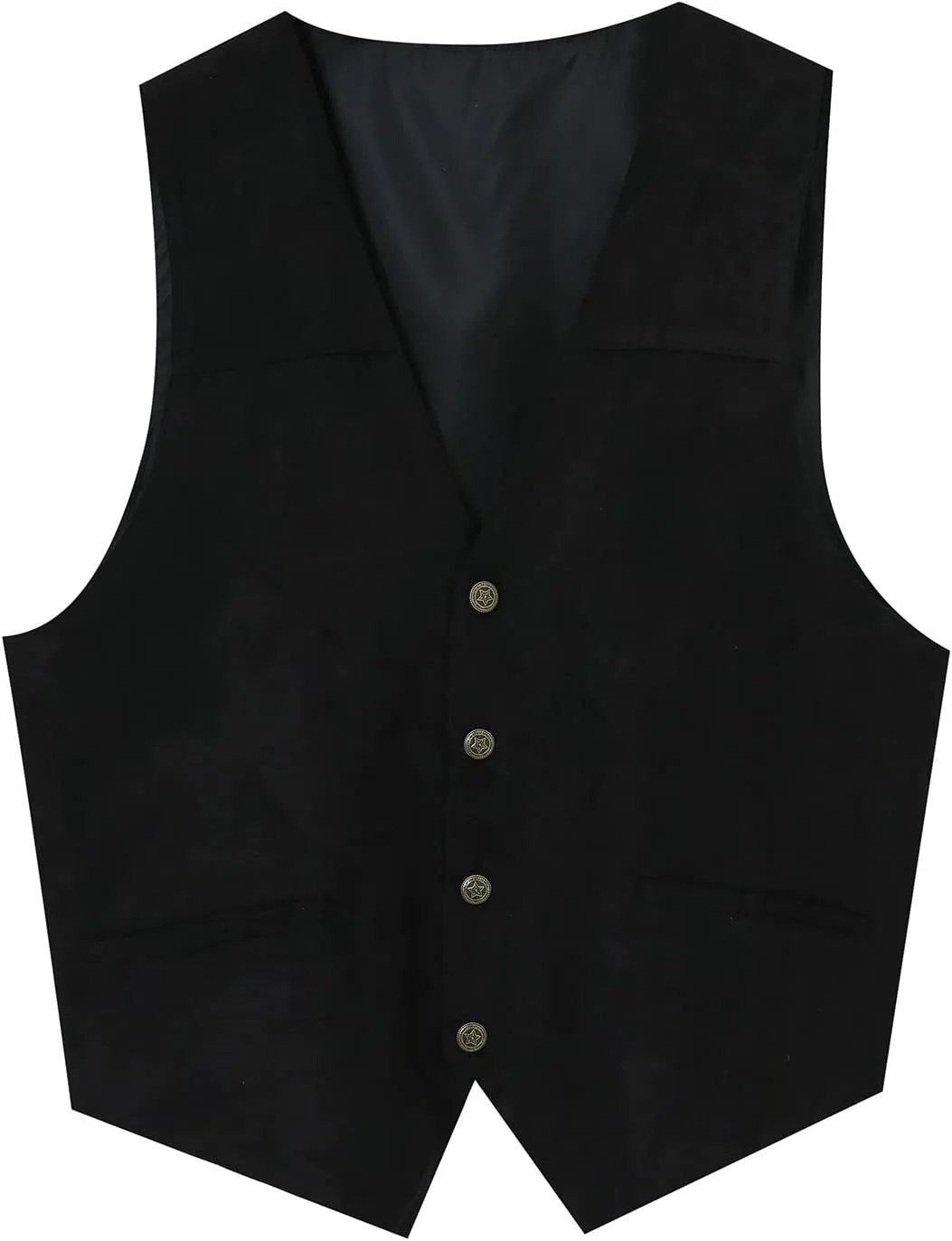 Suit Vest Leather V Neck Pocket Retro Color Vest Blouse With Button Brown Vest Linen Vest Men For Hunting Vest For