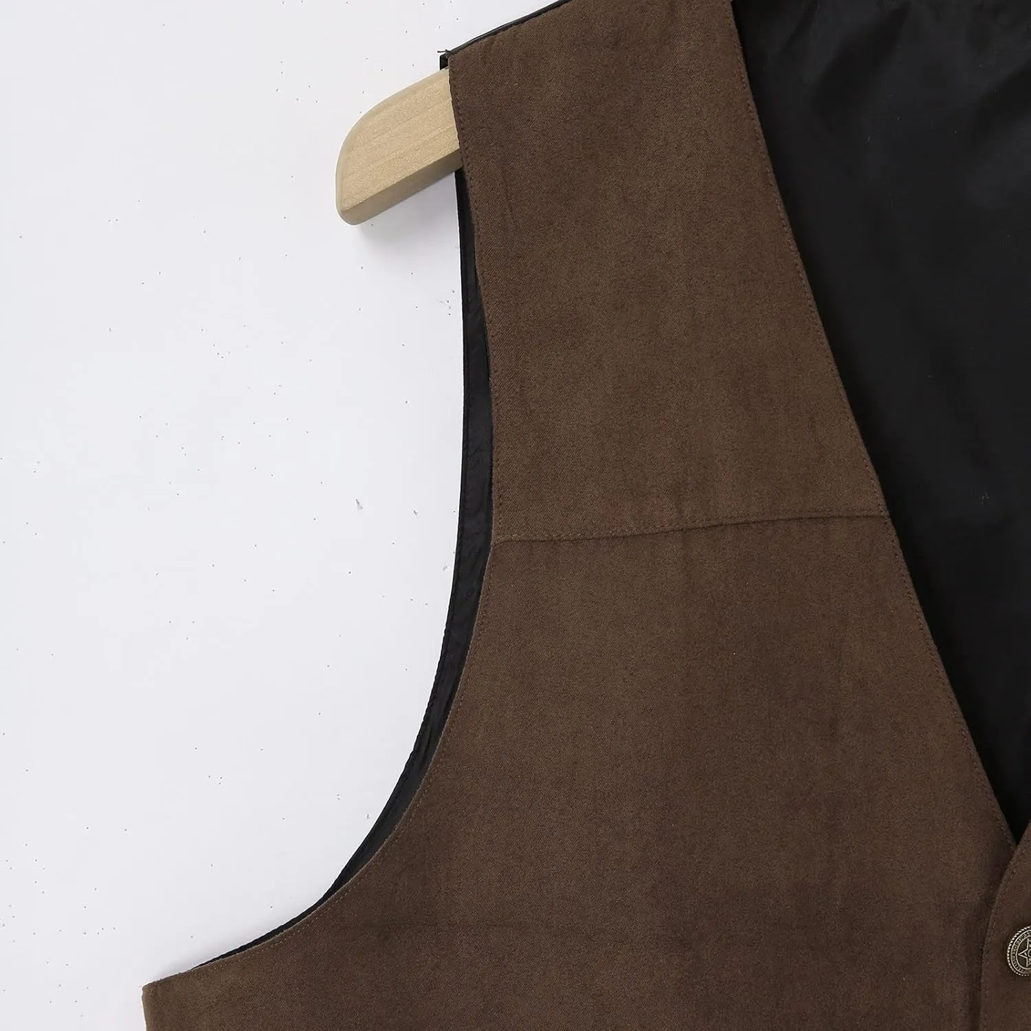 Suit Vest Leather V Neck Pocket Retro Color Vest Blouse With Button Brown Vest Linen Vest Men For Hunting Vest For