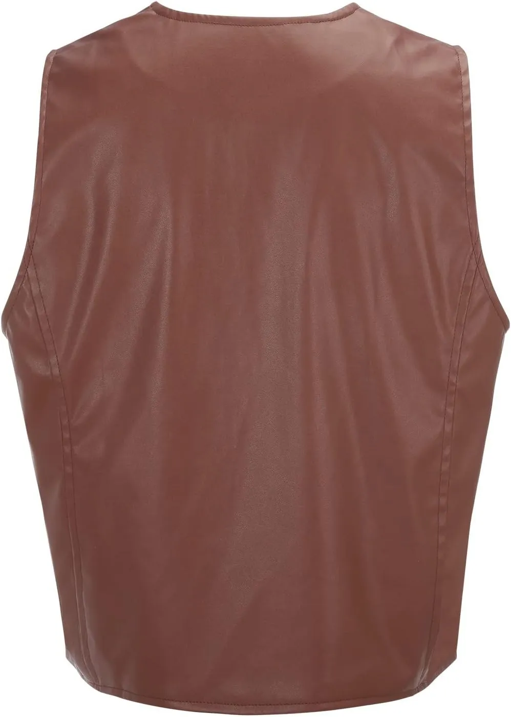 Suit Vest Leather V Neck Pocket Retro Color Vest Blouse With Button Brown Vest Linen Vest Men For Hunting Vest For