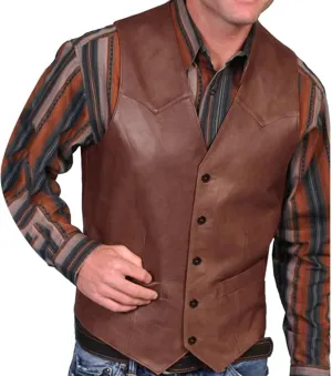 Suit Vest Leather V Neck Pocket Retro Color Vest Blouse With Button Brown Vest Linen Vest Men For Hunting Vest For