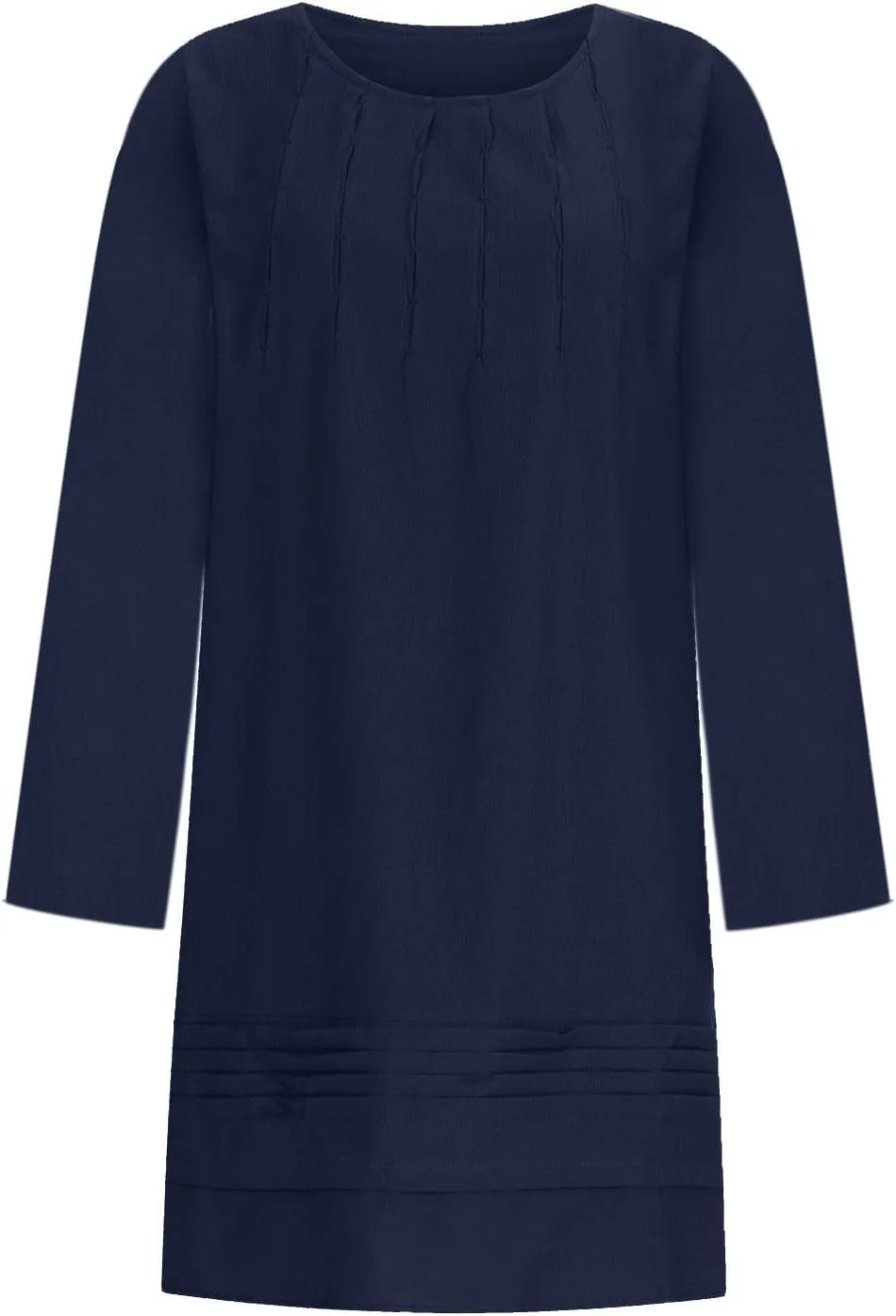 Summer Dresses for Women 2025 Vacation Cotton Linen Sundresses Casual Long Sleeve Crewneck Loose Boho Beach Clothes
