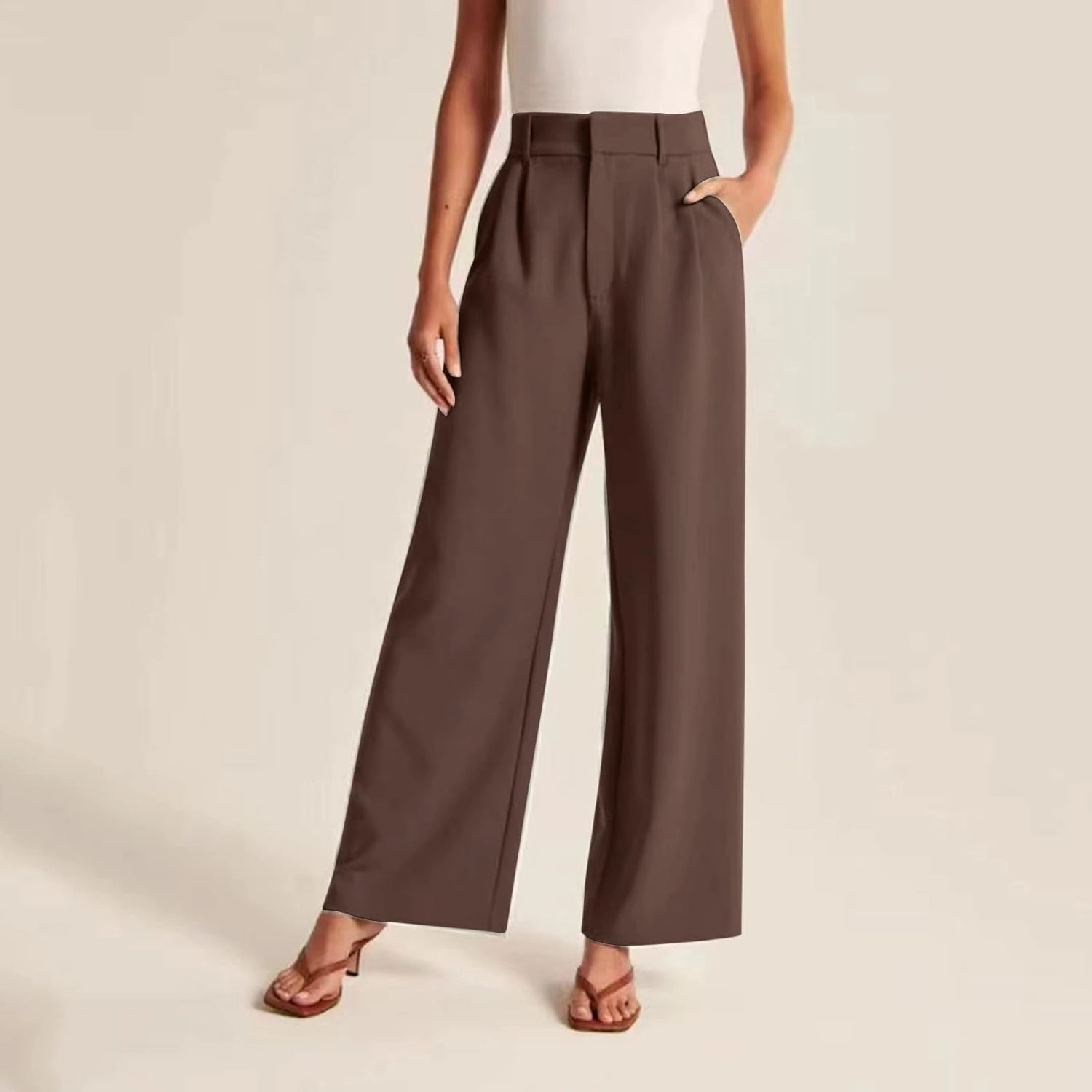 Summer Pants for Women 2024 Trendy Women Wide Leg Pants for Women Work Business Casual High Waisted Dress