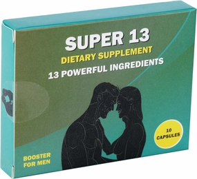 Super 13 Fast Acting Herbal Male Supplement for Men. 13 Potent Ingredients - Horny Goat Weed Tongkat Ali Maca & More for Energy Vitality Stamina Endurance and Performance Enhancer Pills 10 Caps