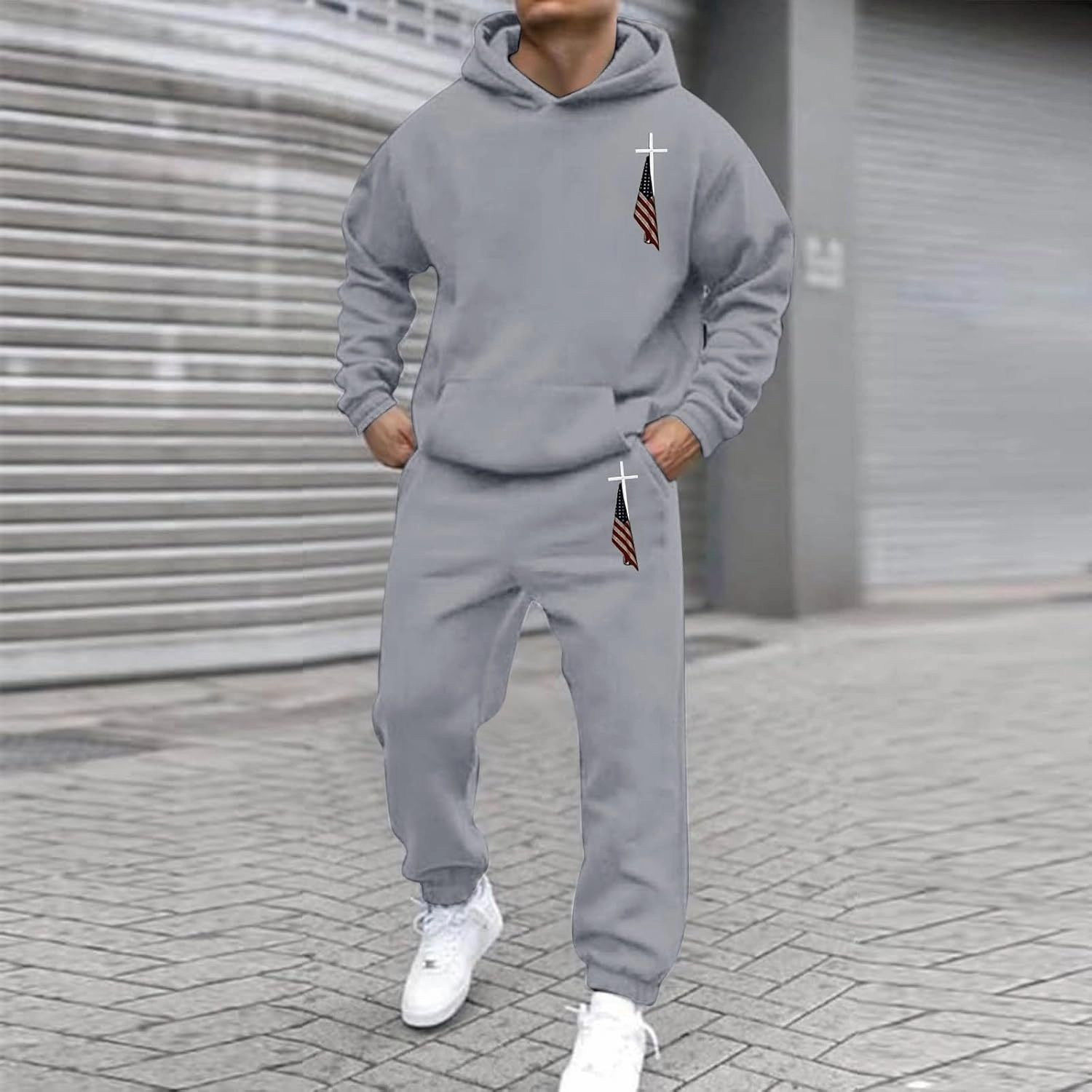 Sweat Suits for Men 2 Piece Hoodie Sweatsuit Sets Long Sleeve Hooded Sweatshirts and Sweatpants Sets Sports Suit