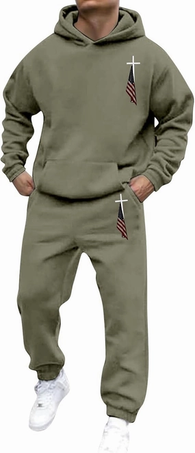 Sweat Suits for Men 2 Piece Hoodie Sweatsuit Sets Long Sleeve Hooded Sweatshirts and Sweatpants Sets Sports Suit