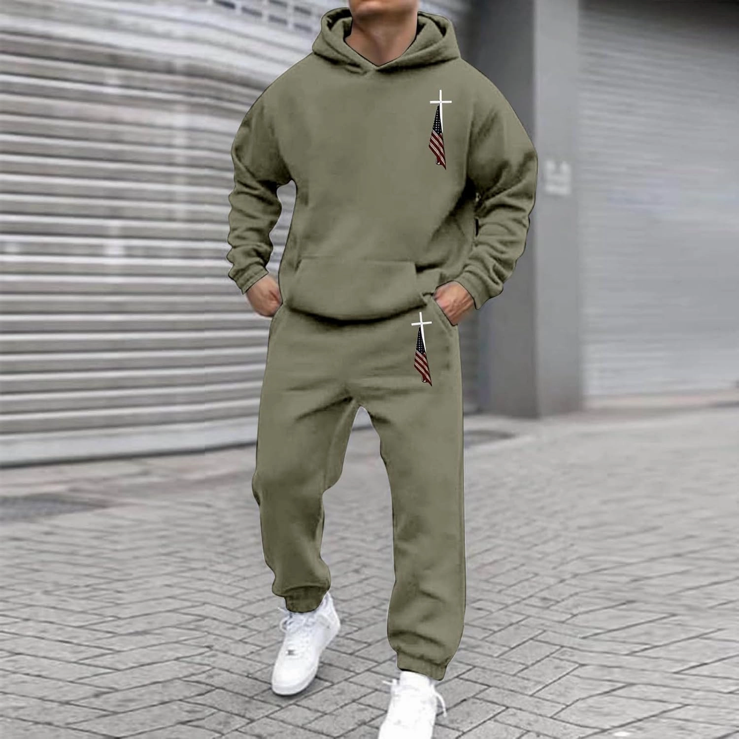 Sweat Suits for Men 2 Piece Hoodie Sweatsuit Sets Long Sleeve Hooded Sweatshirts and Sweatpants Sets Sports Suit