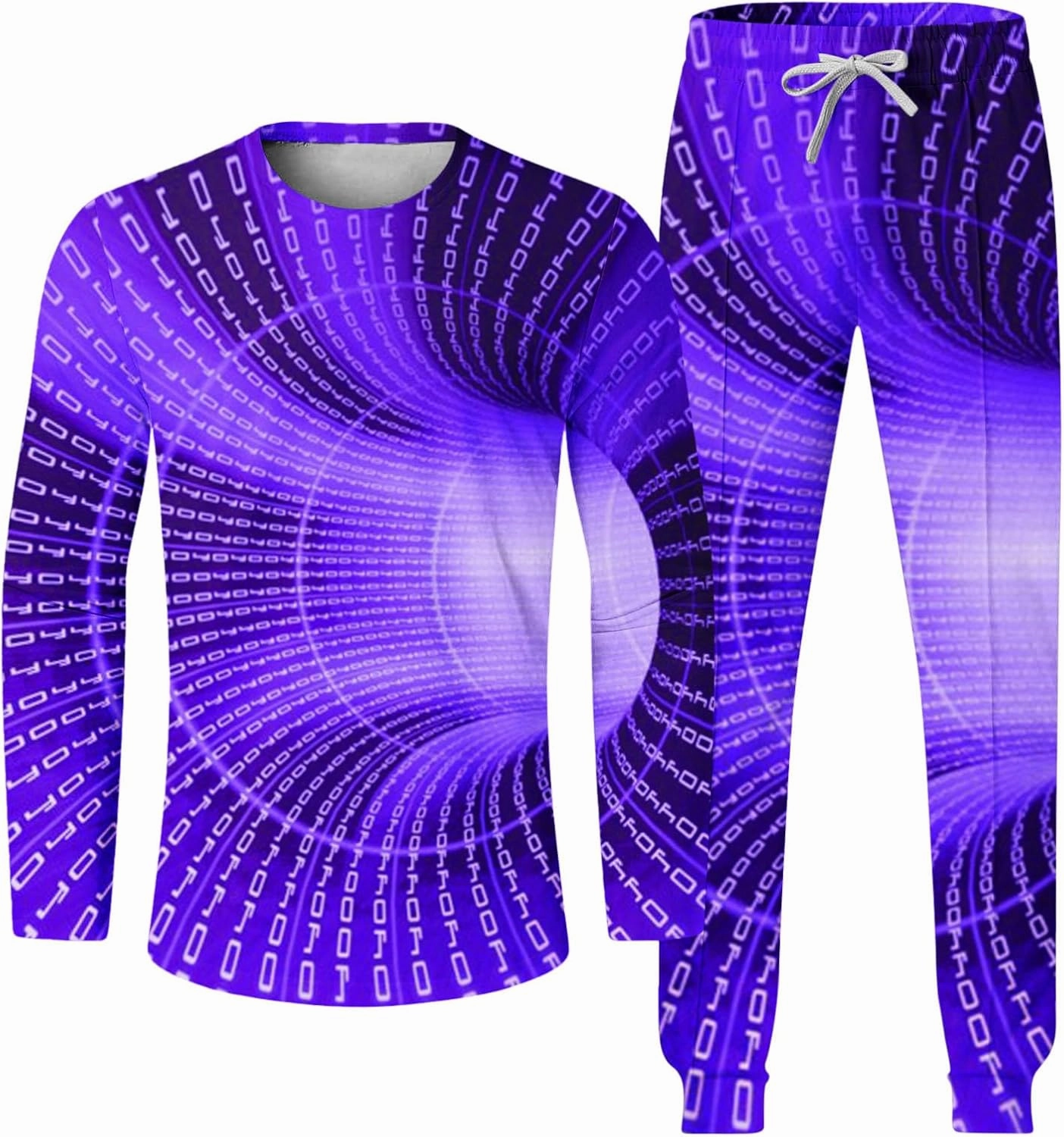 Sweat Suits for Men Set 2 Piece Fashion 3D Print Sport Tracksuit Set Long Sleeve Crewneck Sweatshirt and Pant Set