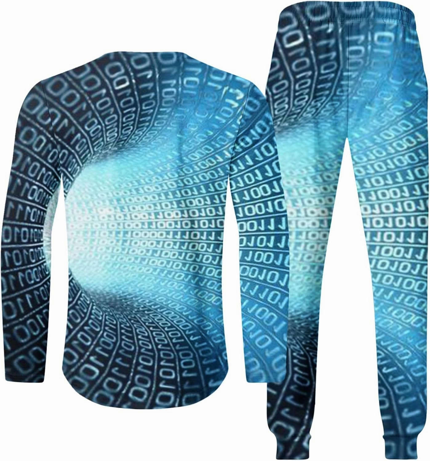 Sweat Suits for Men Set 2 Piece Fashion 3D Print Sport Tracksuit Set Long Sleeve Crewneck Sweatshirt and Pant Set
