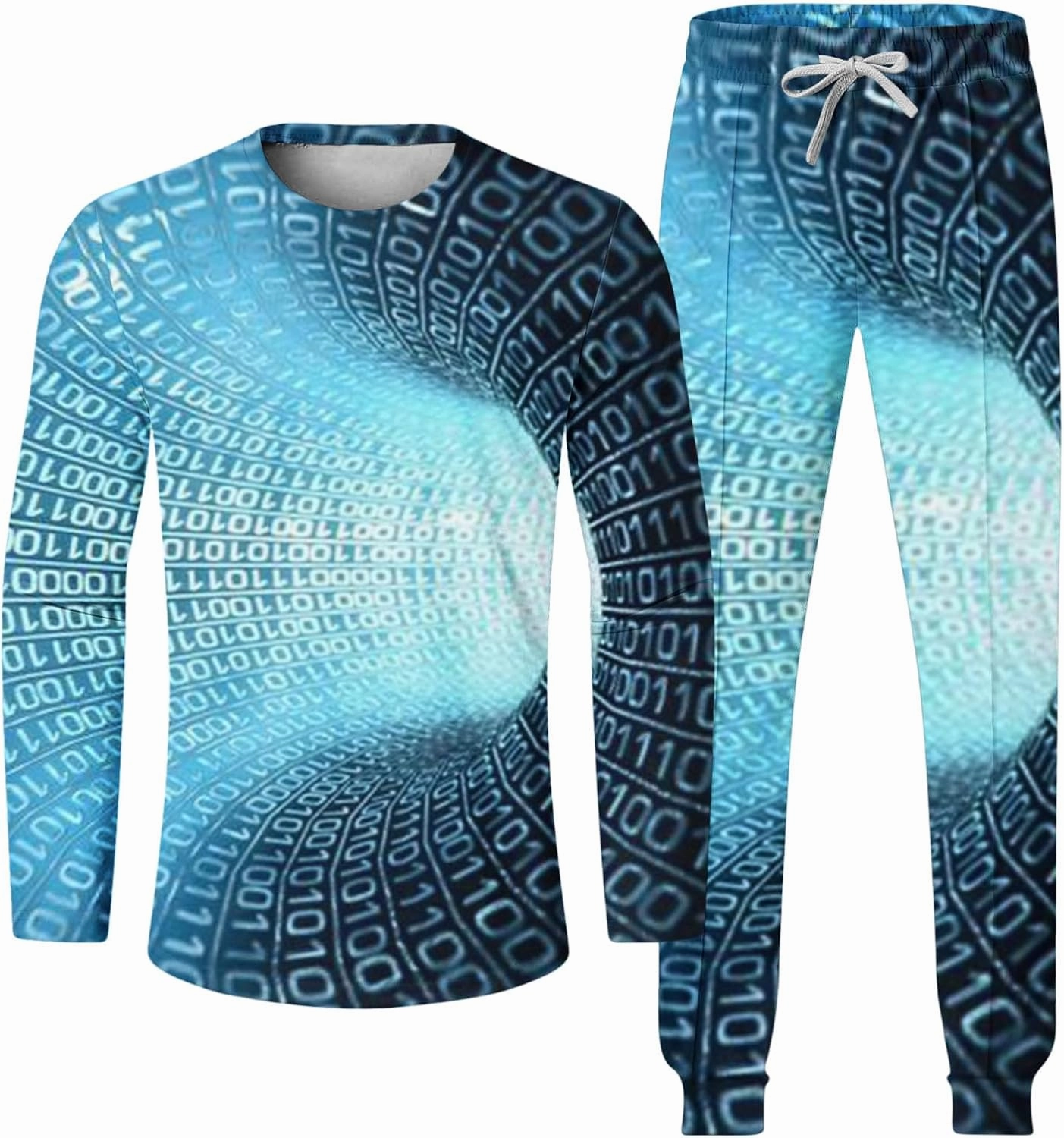 Sweat Suits for Men Set 2 Piece Fashion 3D Print Sport Tracksuit Set Long Sleeve Crewneck Sweatshirt and Pant Set