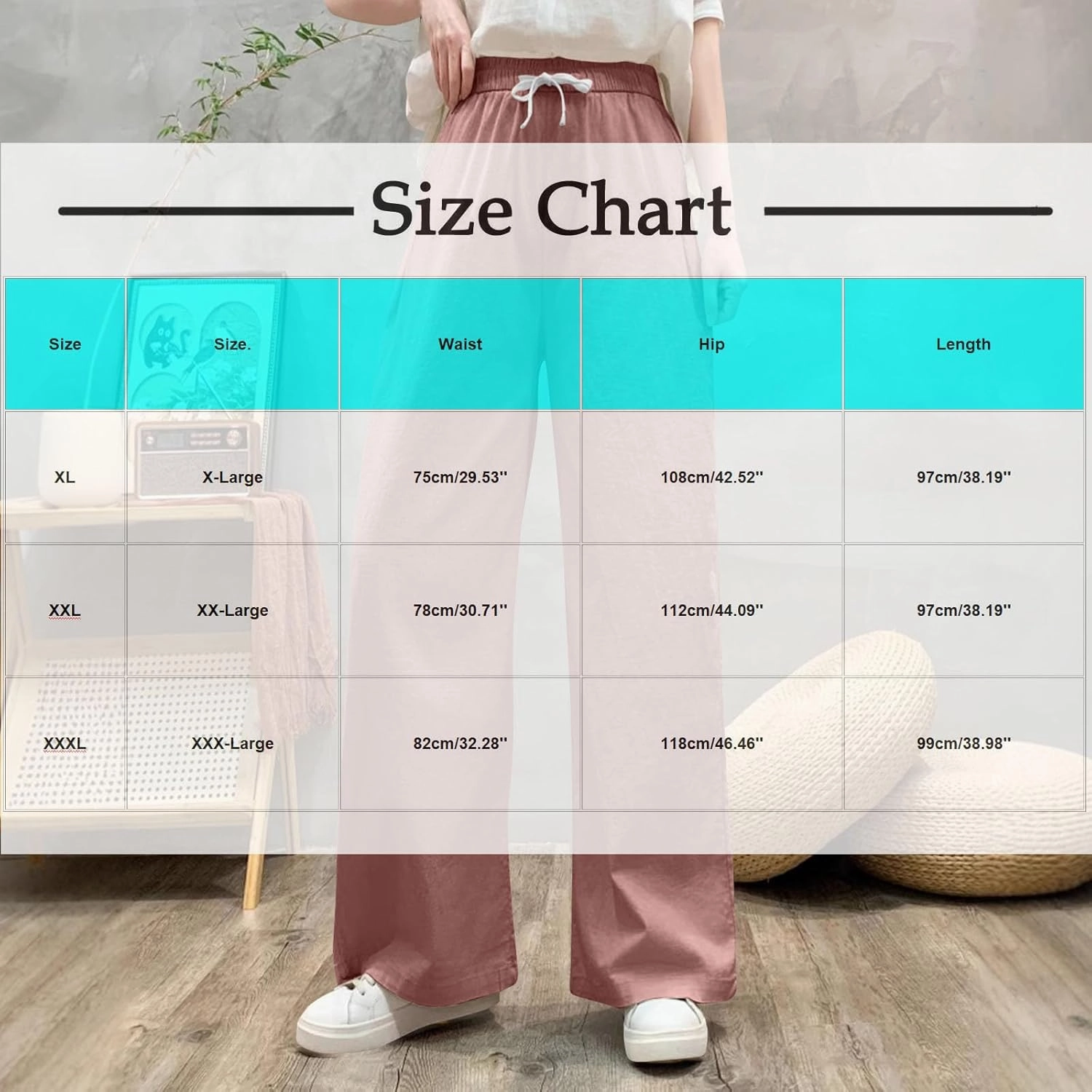 Sweatpants for Women Cotton Linen Slim Comfy High Waisted Solid Casual Trousers Straight Leg Stretchy Baggy Pants