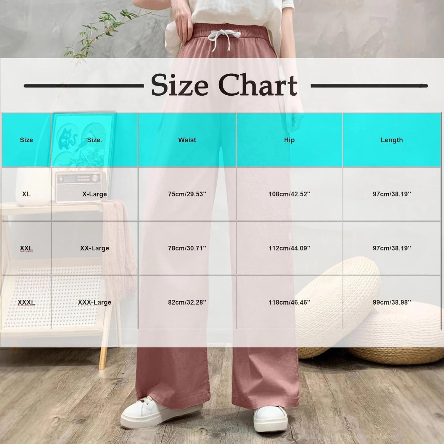Sweatpants for Women Cotton Linen Slim Comfy High Waisted Solid Casual Trousers Straight Leg Stretchy Baggy Pants