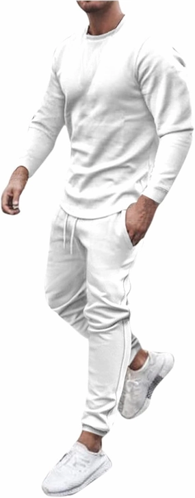 Sweatsuits for Men Workout Jogger Tracksuit 2 Piece Outfits Crewneck Sweatshirts Pullover Casual Sweatpants Sets