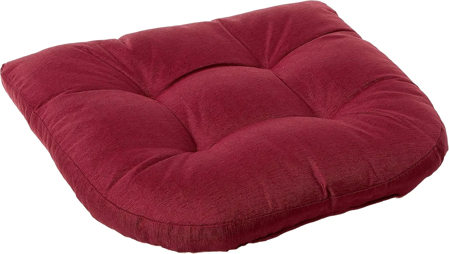 Sweet Home Collection Rocking Chair Cushion Premium Tufted Pads Non Skid Slip Backed Upper and Lower with Ties, 2 Piece Set, Burgundy Red