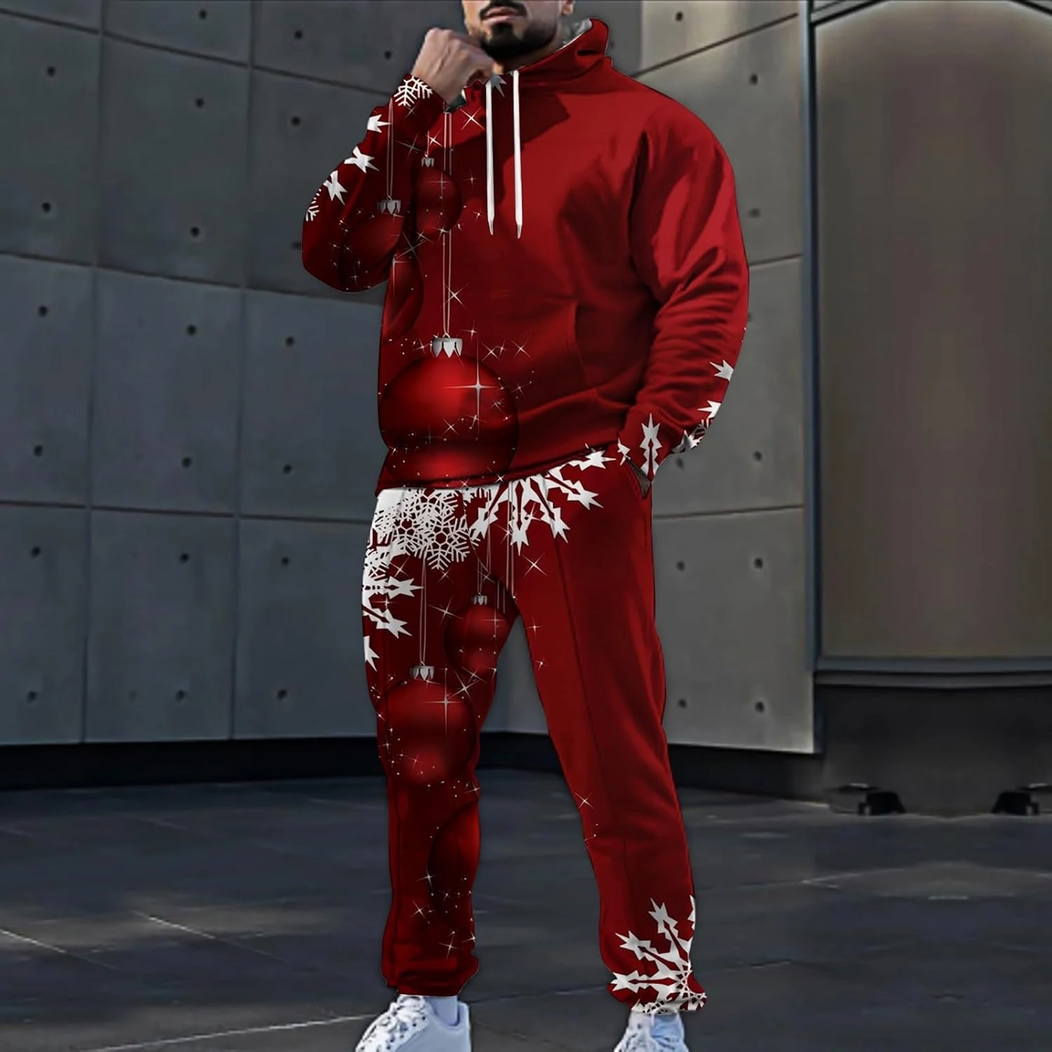 Tech Suit Fashionable Loose and Trendy 3D Printed Long Sleeved Pants Set Casual Athletic Jogging Suits Sweat Set