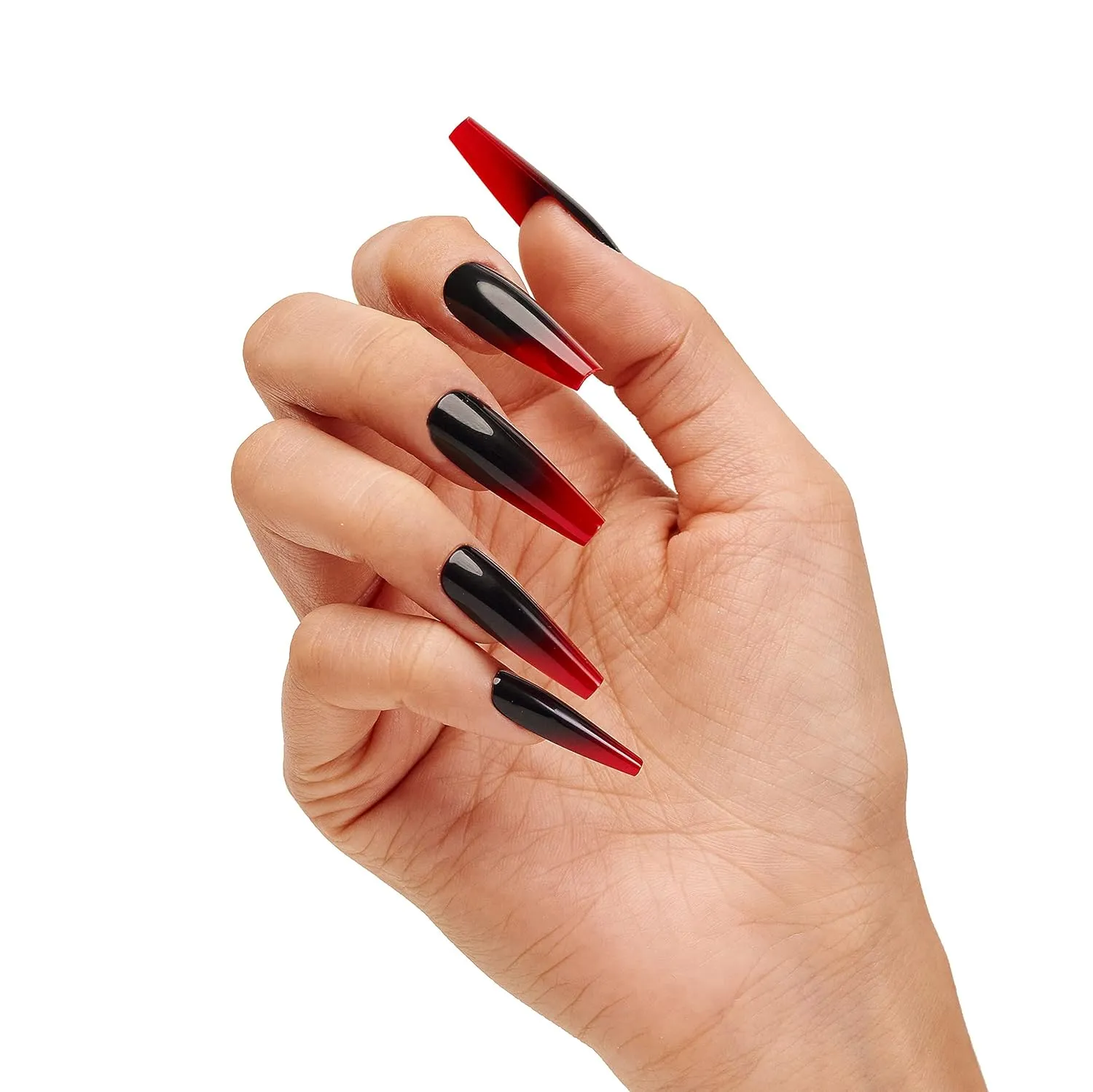 The Nailest - Instant Luxury Acrylic Press-on Nails-C-curve Long Coffin- Vamp