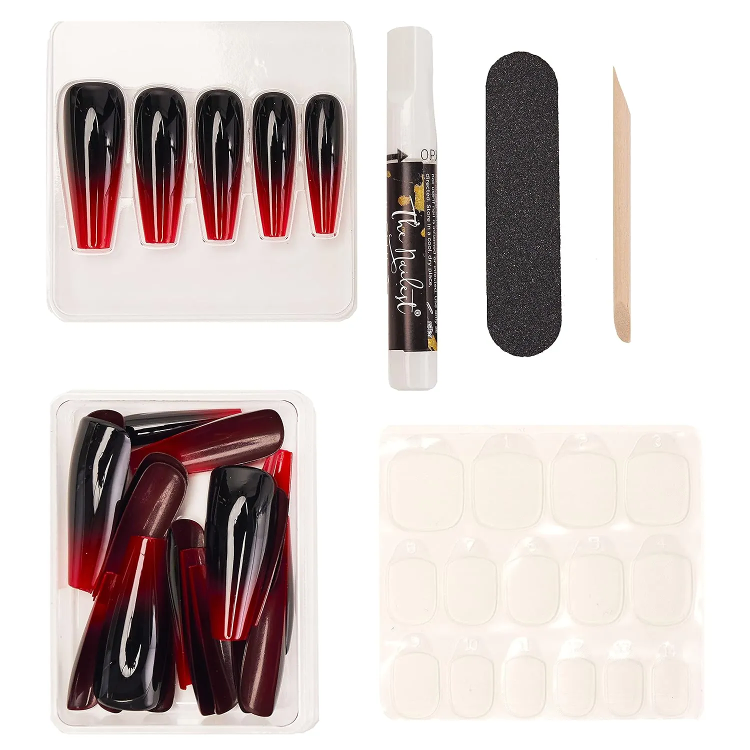 The Nailest - Instant Luxury Acrylic Press-on Nails-C-curve Long Coffin- Vamp