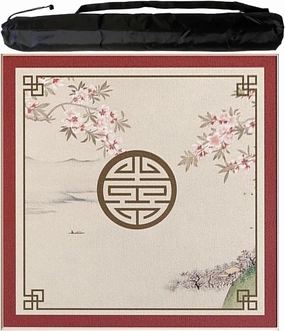 Thick Anti Slip Mahjong Mat for Family Party Games, Silent Noise Reduction Table Cover with Carrying Bag, Easy to Clean(Red 2,120 cm/47.24 in)