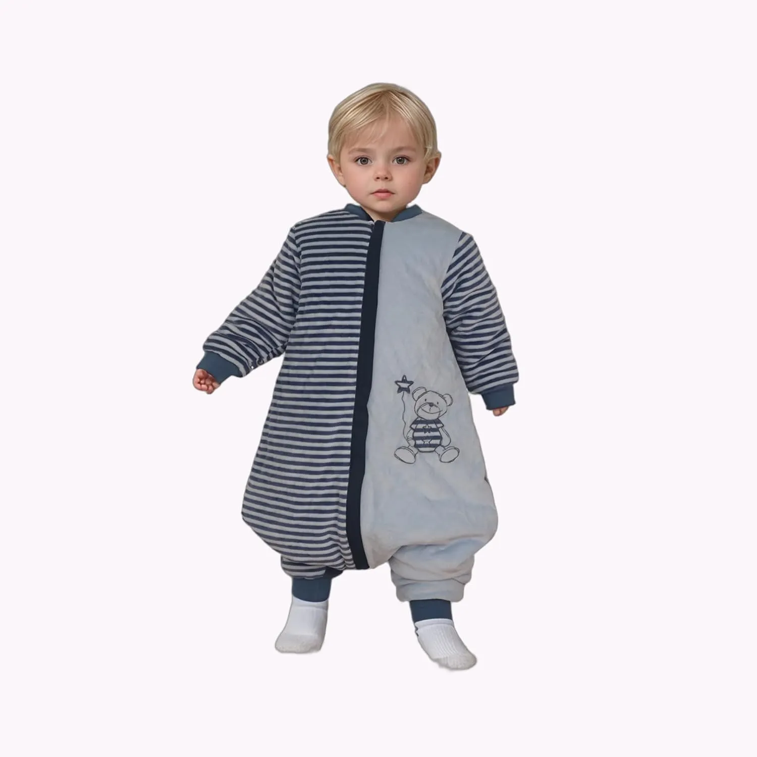 Toddler Sleeping Sack With Feet Tog 2-4T Winter 3.5 Long Sleeve Wearable Blanket with Arms Warm Thick Baby Sleeping Bag with Leg Walking Sleeper