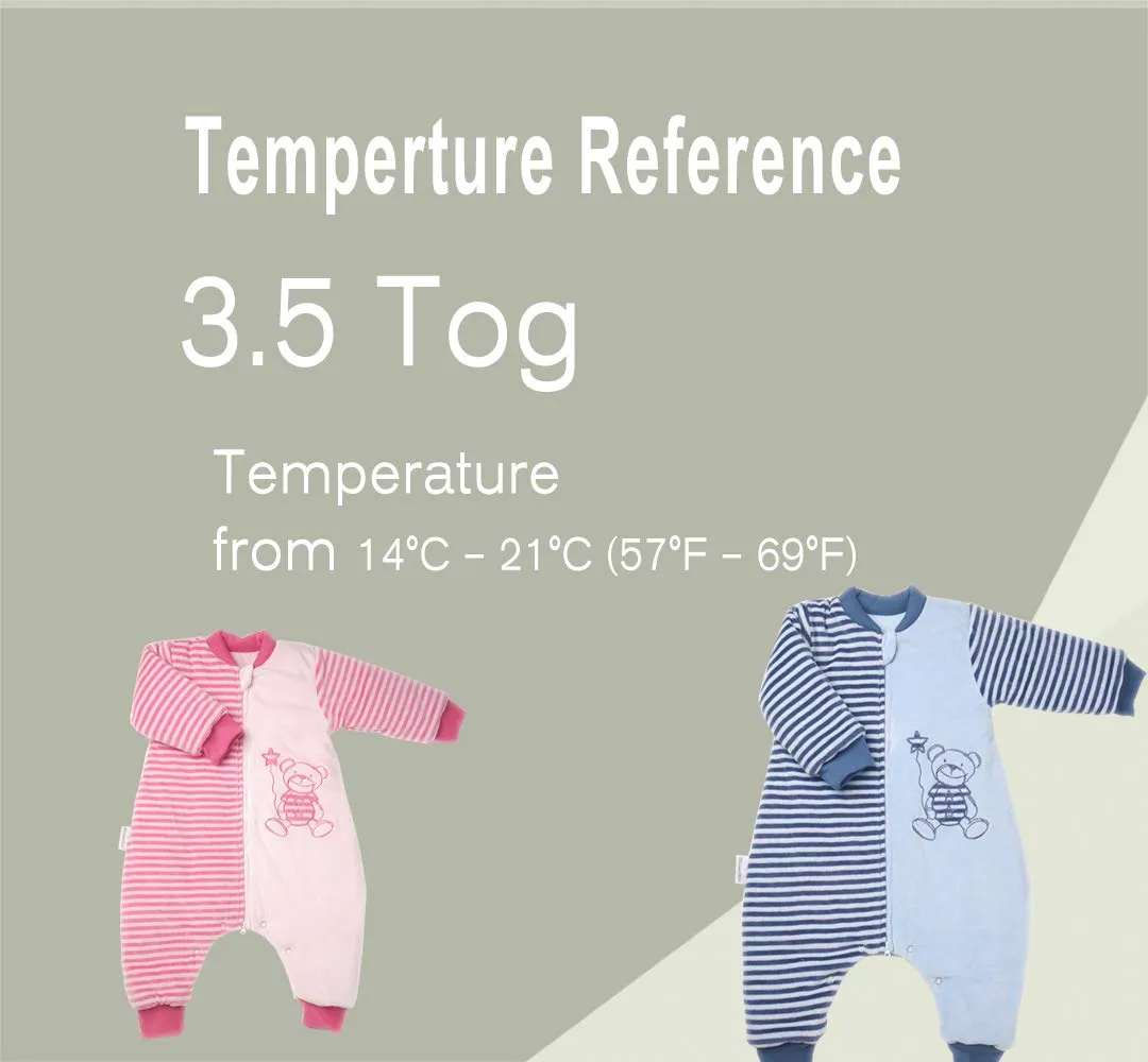 Toddler Sleeping Sack With Feet Tog 2-4T Winter 3.5 Long Sleeve Wearable Blanket with Arms Warm Thick Baby Sleeping Bag with Leg Walking Sleeper