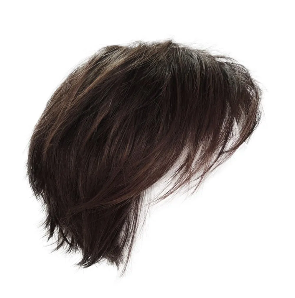 Toni Brattin Fascination Wig - Chin Length Layers, a Side-Swooping Bang & a Razor-Cut Neckline - Heat-Friendly Synthetic Fiber Looks & Feels Natural - Adjustable & Comfortable (Dark Brown, Regular)