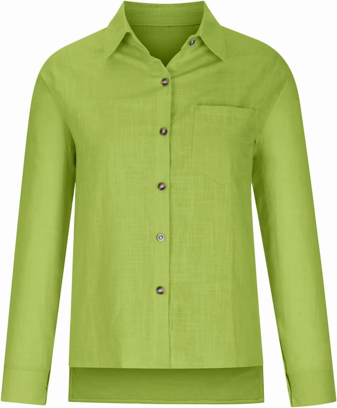 Tops for Women 2024 Cotton Linen Plus Size Long Sleeve Button Down Shirts Work Office Loose Casual Fit Clothes