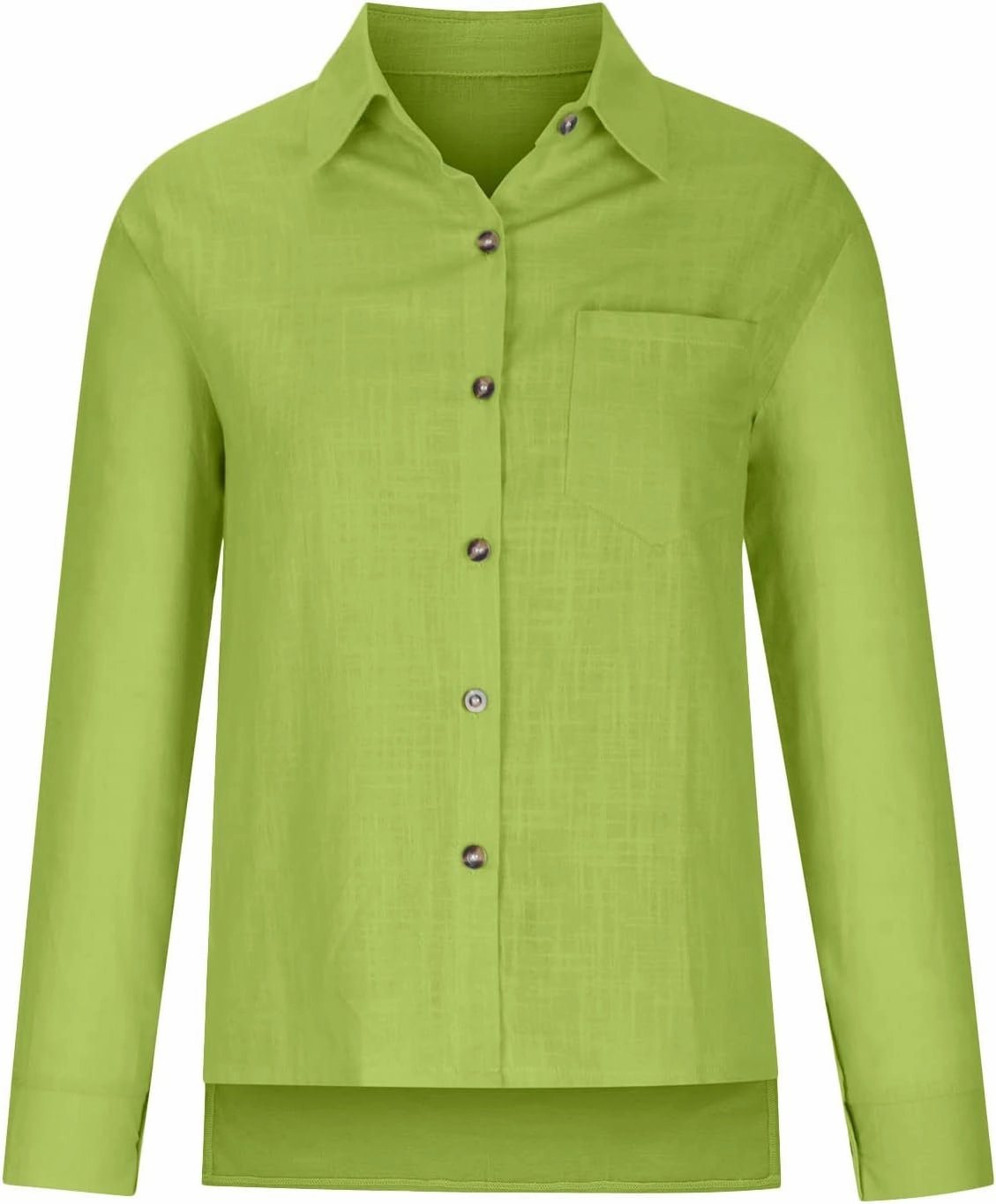 Tops for Women 2024 Cotton Linen Plus Size Long Sleeve Button Down Shirts Work Office Loose Casual Fit Clothes