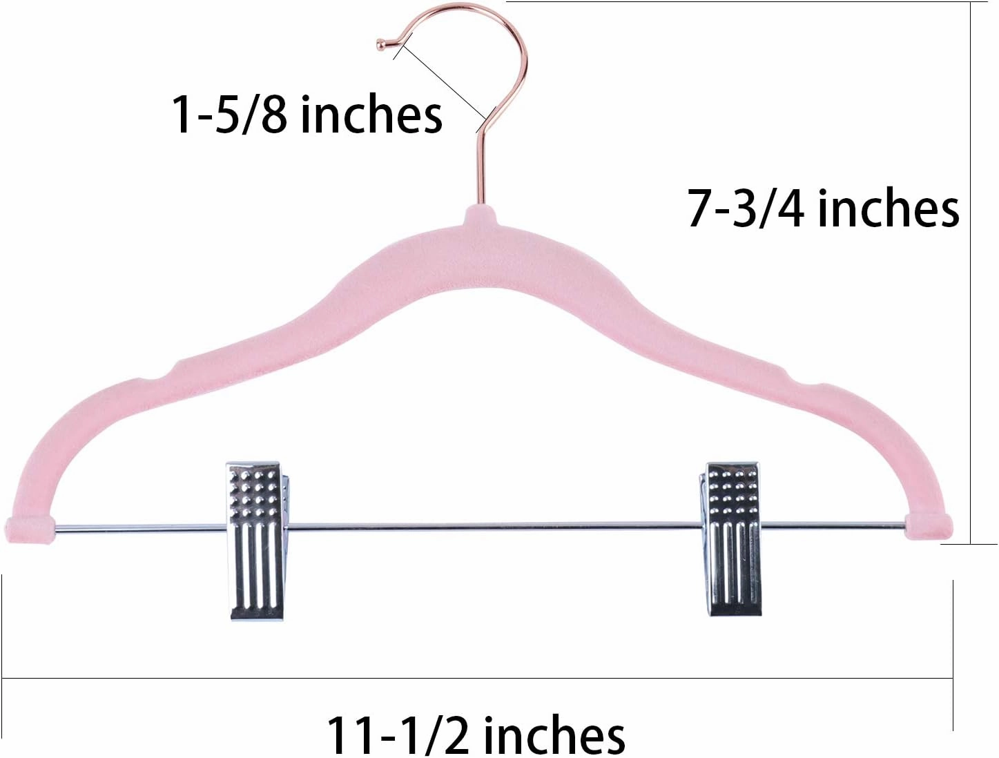Tosnail 30 Pack Kids Velvet Hangers Children's Clothes Hangers Baby Hangers with Clips - Pink