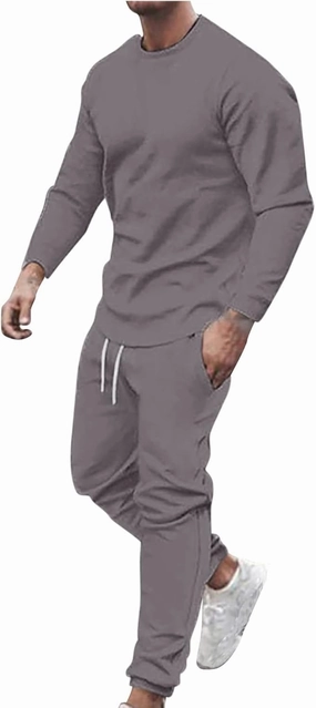 Track Suit for Men Set Athletic Jogging Sweatsuit Casual Crewneck Sweatshirts Pullover and Pants 2 Piece Outfits