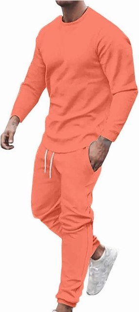 Track Suit for Men Set Athletic Jogging Sweatsuit Casual Crewneck Sweatshirts Pullover and Pants 2 Piece Outfits