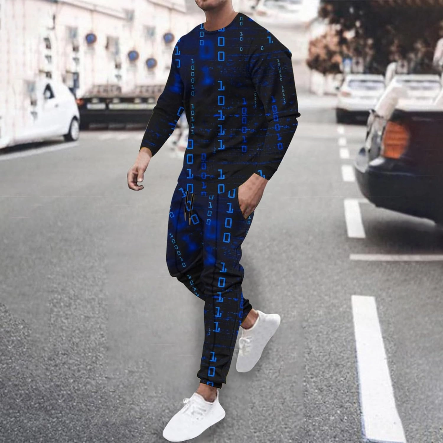 Track Suits for Men Set Workout Athletic Jogging 2 Piece Outfits Long Sleeve 3D Print Pullover Sports Sweatsuit