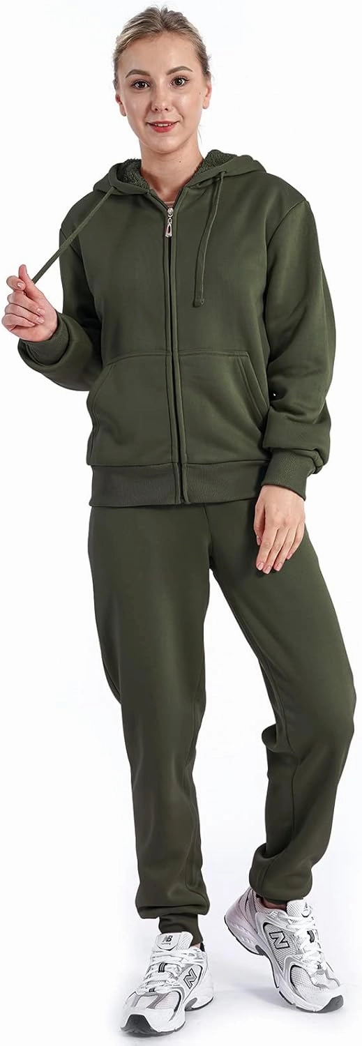 Track Suits for Women Set Sherpa lined Casual 2 Piece Outfits Sweatsuit