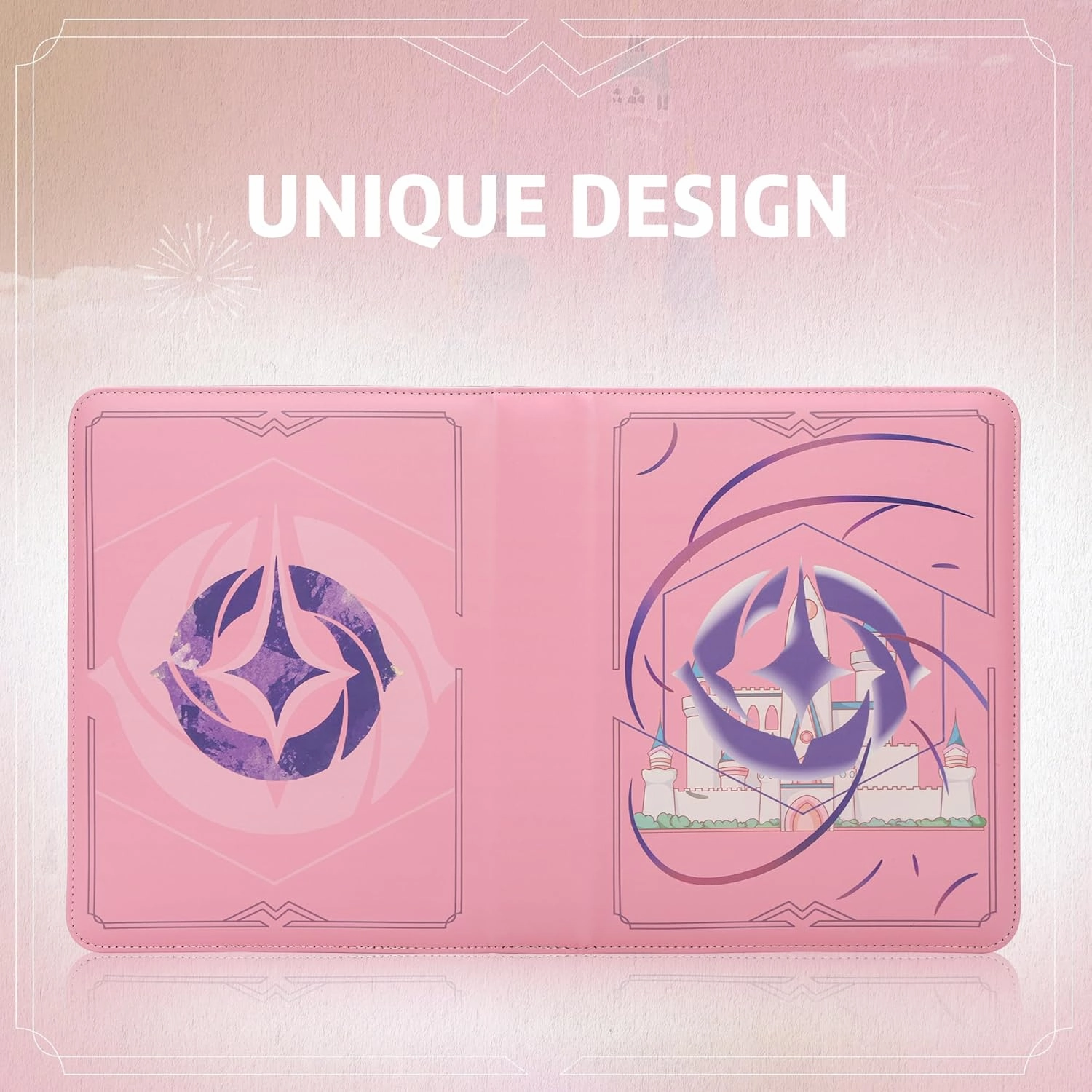 Trading Card Binder for Lorcana Cards Premium 9 Pocket Card Binder Compatible with Lorcana Cards 900 Pockets Capacity for TCG Storage Display Collection(Pink 9)