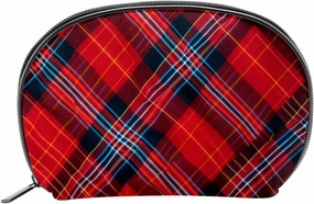 Travel Toiletry Bag,Small Makeup Bag,Classic Stripe Red Plaid,Make up Bags for Women