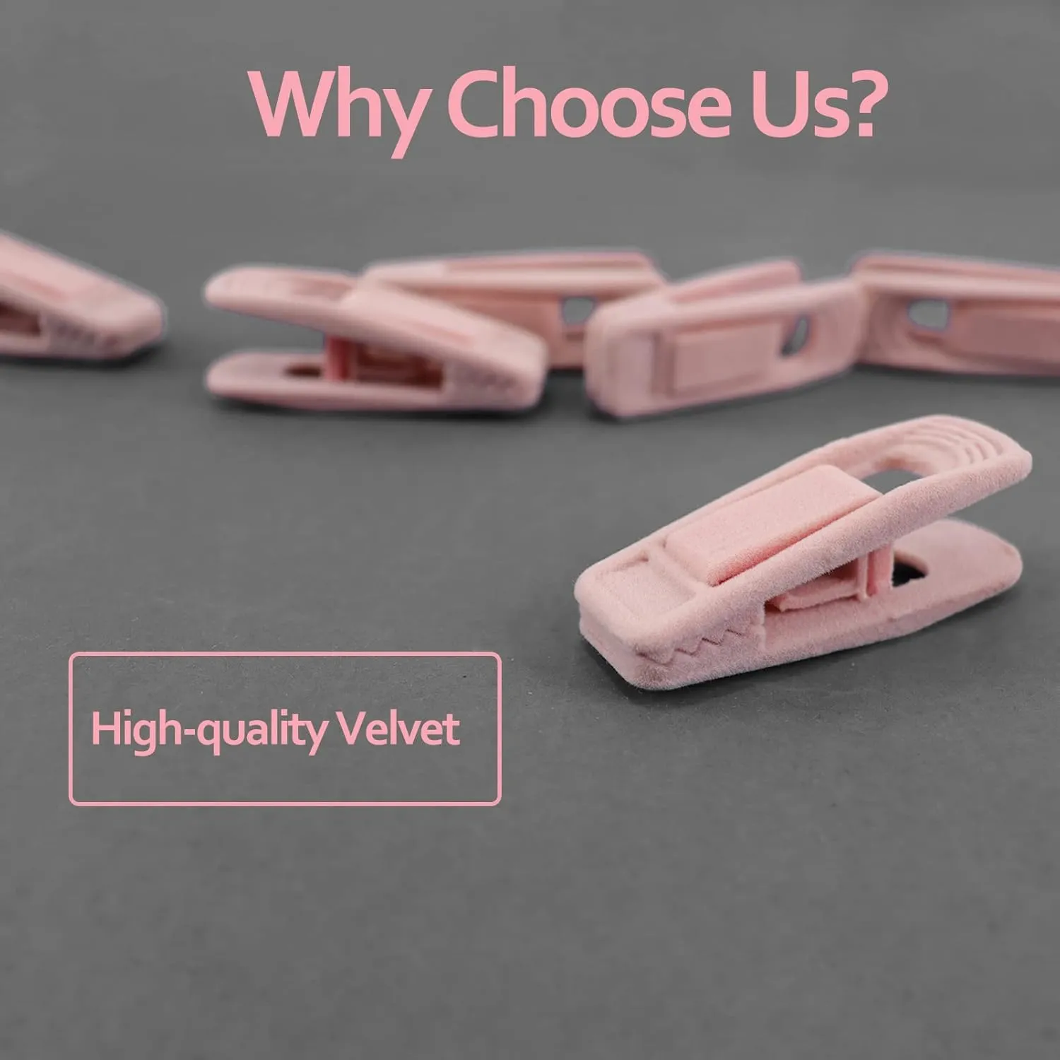 Trgowaul Light Pink Velvet Hangers Clips, Pant Hangers Velvet Clips, Strong Finger Clips Perfect for Thin Velvet Hangers Suit Skirt Pant Clothes Velvet Hangers, Velvet Baby Hangers Clips