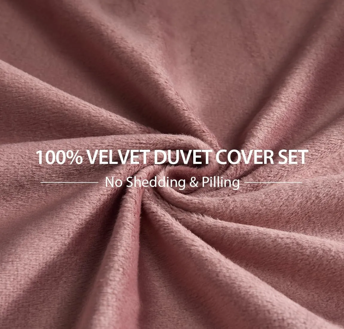 TUMEI 3PCS Velvet Duvet Cover King bvcx, Comforter Duvet Cover Set Queen Size, Luxury Bedding Soft Fluffy Velvet Zipper Closure, Blush Pink (King,No Comforter)