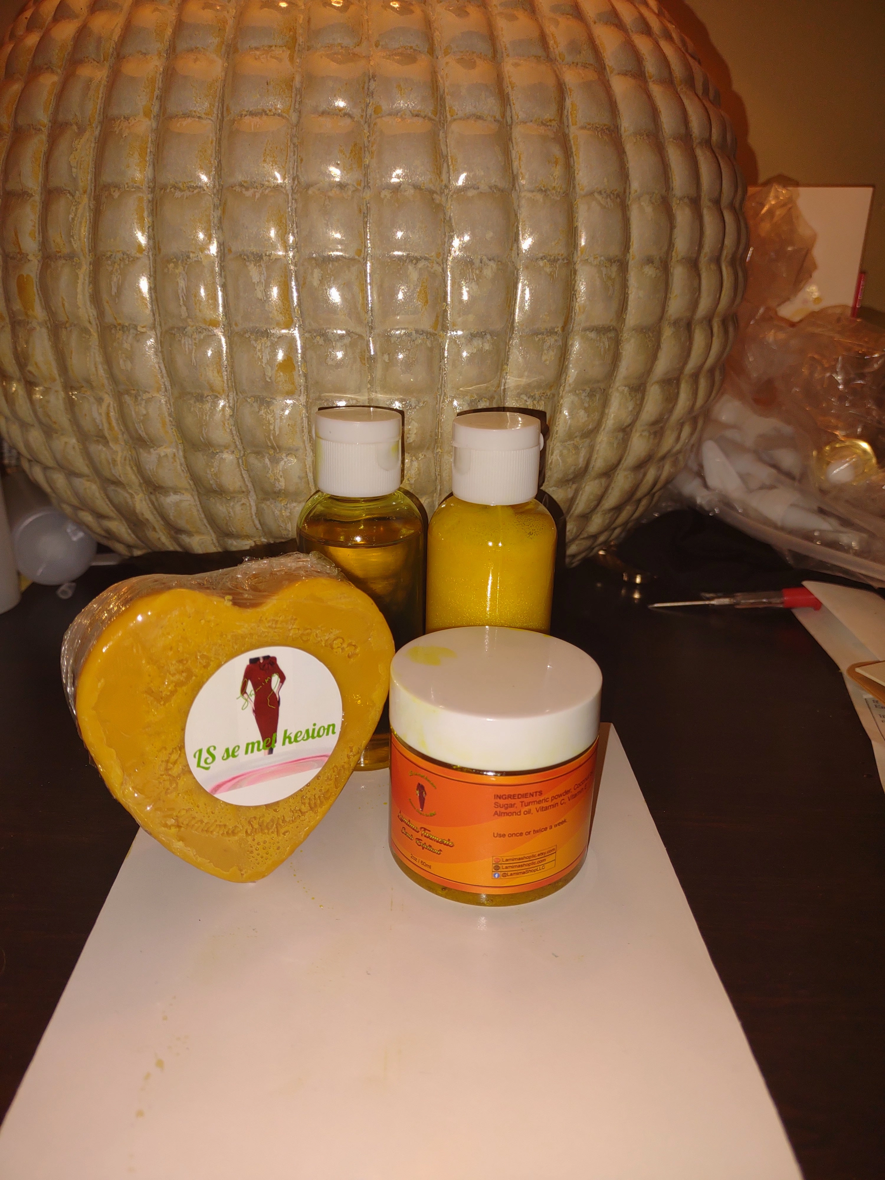 Turmeric Facial and Skin Set | Skin Moisturizer | Organic Products | Turmeric Lotion | Organic Sugar Scrub | Spa Gift Set