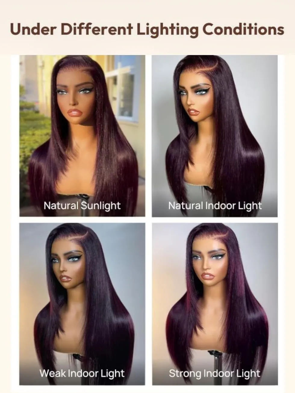 UNICE Black Cherry Layered Straight Wig 13x4 Lace Front Wig Human Hair Pre Everything Glueless Wigs Human Hair Pre Plucked Pre Cut Bleached Knots Put on and Go Wig 22 inch