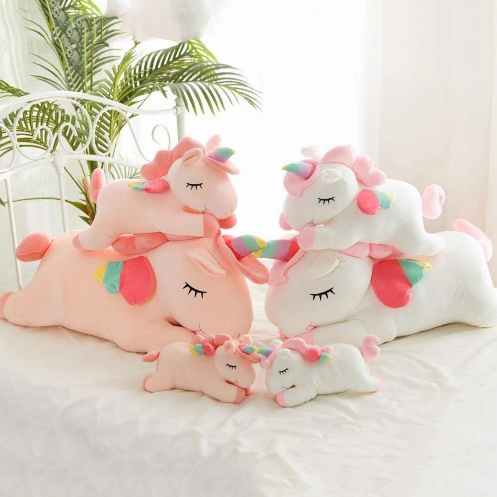 Unicorn Stuffed Animals, Soft Unicorn Plush Hugging Pillow Toy Gifts for Kids (Pink, 12 in)