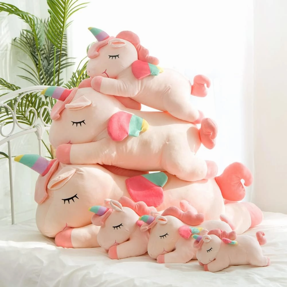 Unicorn Stuffed Animals, Soft Unicorn Plush Hugging Pillow Toy Gifts for Kids (Pink, 12 in)