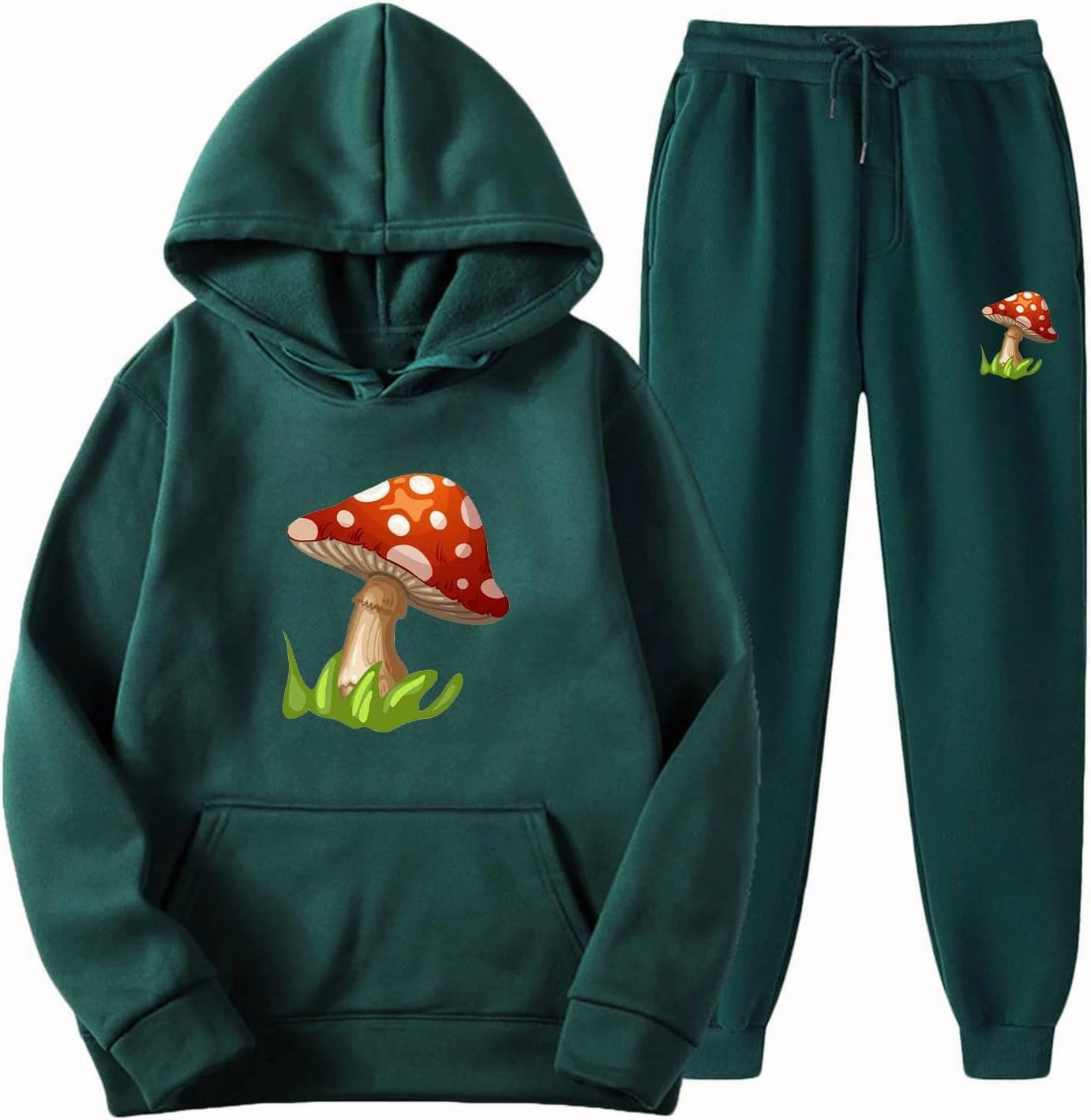 Unisex 2 Piece Sweatsuit Set Men Women Casual Long Sleeve Hooded Sweatshirt and Drawstring Pant Tracksuit Outfits