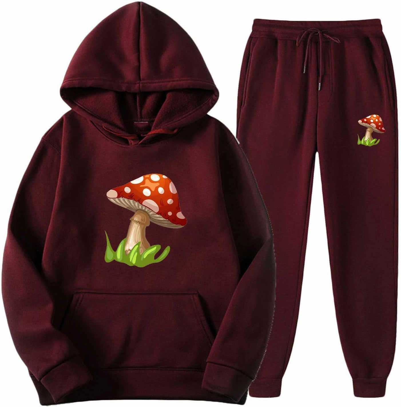 Unisex 2 Piece Sweatsuit Set Men Women Casual Long Sleeve Hooded Sweatshirt and Drawstring Pant Tracksuit Outfits