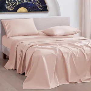 URBANHUT 1000 Thread Count 100% Solid Cotton California King Sheet Set, Luxury Bedding Set for Cal King Bed, All Season Sateen Weave Hotel Bedsheets - 16" Elasticized Deep Pocket - Blush Pink (4Pc)