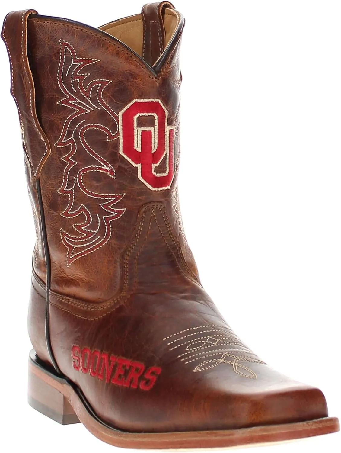 Vaccari Boys Blake Genuine Leather Square Toe Officially Licensed NCAA League Toddler/Kids Boots