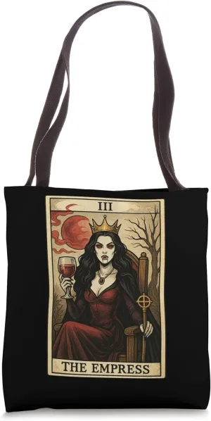 Vampire Empress Tarot Card Gothic Art Design Tote Bag