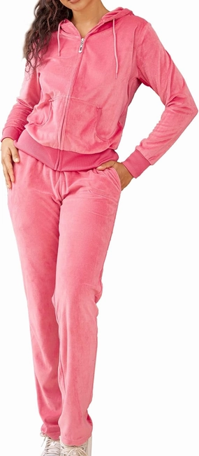 Velour Tracksuit Womens Sweatsuit Set - Athletic Zip Up Hoodies and Sweatpants Outfits with Stripes