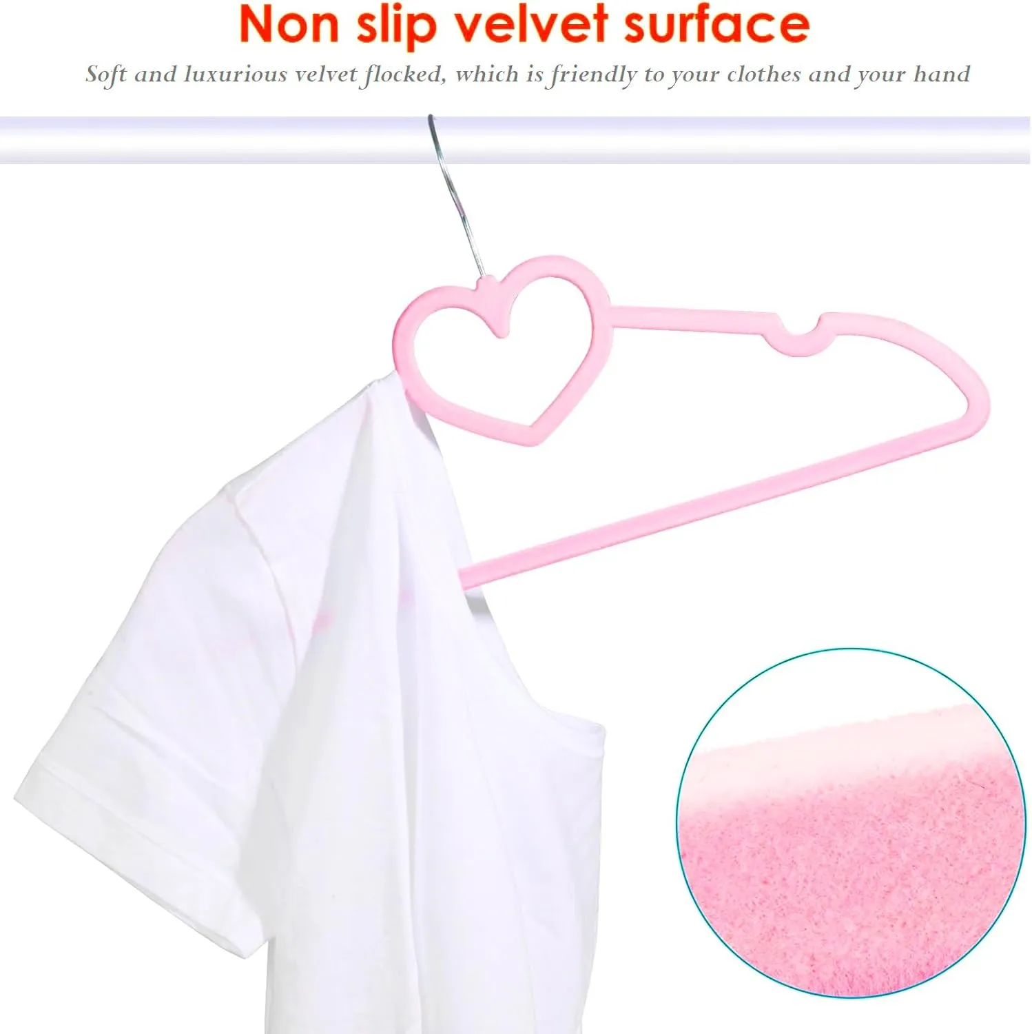 Velvet Hangers 20 Pack, 16" Non Slip Adult Hangers, Slim Clothes Hanger with 360 Degree Swivel Hook - Durable & Cute for Coats, Shirts, Dress (Pink)