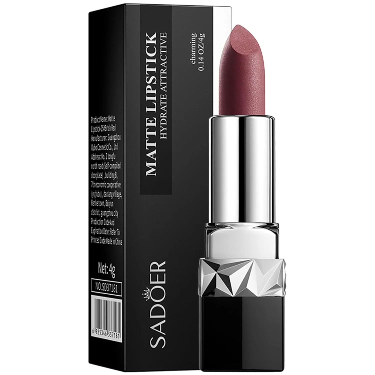 Velvet Matte, Lipstick, Long-Lasting Moisturizing Transfer-Proof Finish, Assorted 12 Shades, 4g (05# Brick Red)