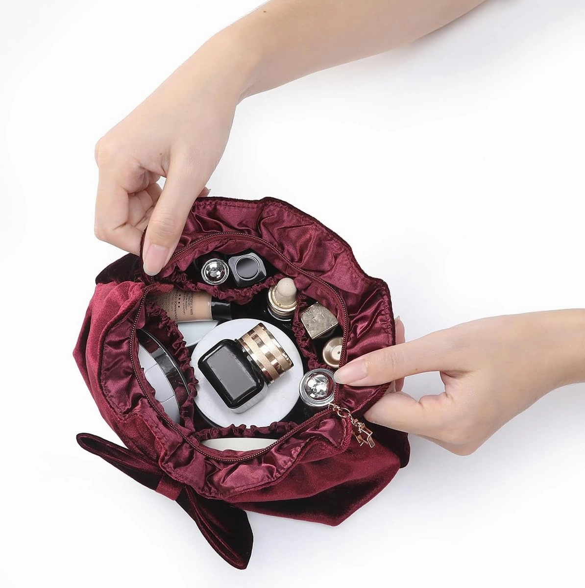 Velvet Makeup Bag Velvet Purse Cosmetic Bag with Zipper, Toiletry/Travel Bag Bag for Women Girls Gift for Woman Birthday, Thanksgiving, Christmas Valentines Day Gifts