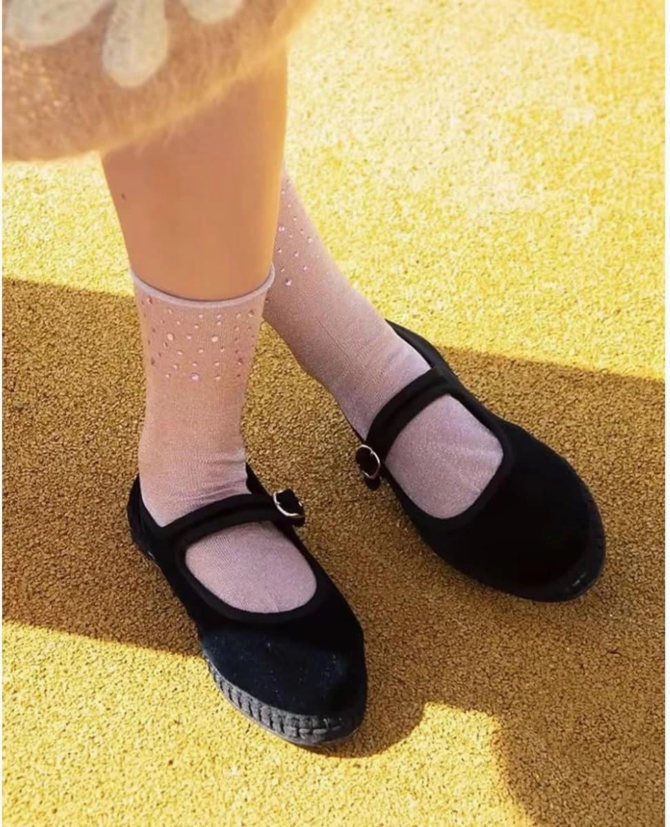 Velvet Mary Janes Women Red Ballet Flats Fall 2024 Y2k Shoes Burgundy Flat Shoes Suede Mary Jane Flats