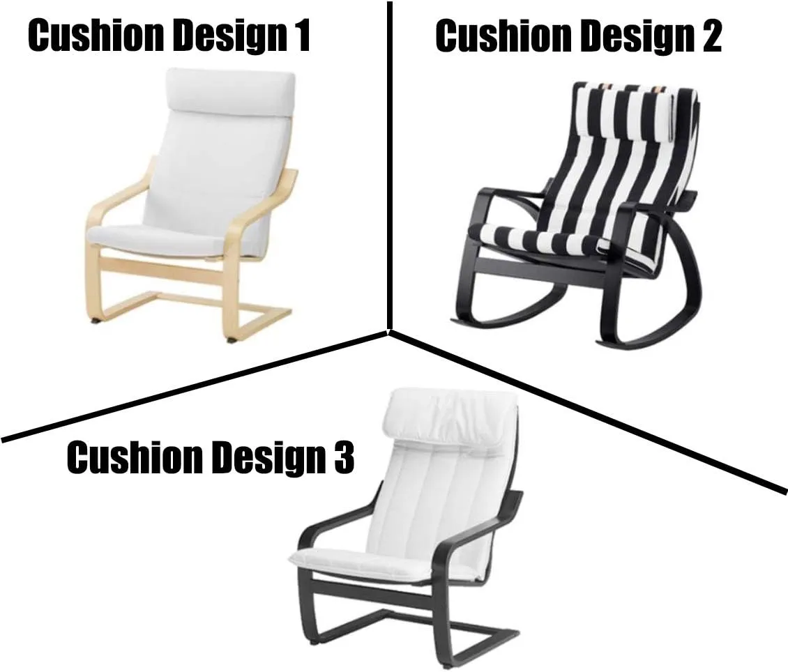 Vepping Lude Multi Colored Armchair Replacement Cover, Fits IKEA Poäng Armchair, Cushion not Included (Cushion Design 1, Cotton - Red)